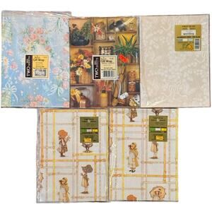 NOS Vintage Bridal Wedding Gift Wrap Gibson and American Greetings 5 Pack Bundle